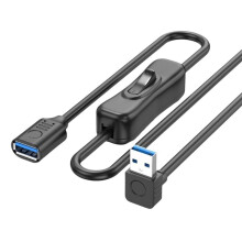 USB3.0 Extension Cable with Power Button 5Gbps Data Transfer Male to Female Extend Cord 3.3ft for Keyboard PowerSwitch C