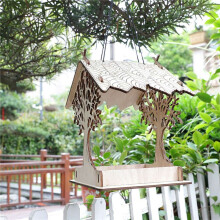 Mangiatoia per Uccelli nel legno, Bevitore Sospeso per Giardino, Cortile, Decorazione del Giardino, Tetto Esterno, Mangiatoia per Uccelli-A