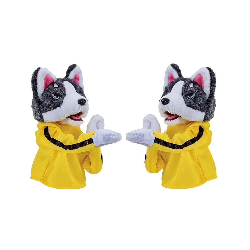 Saudism New Dog Boxing Hand Puppet Toy - Feeling Family Hand Puppets,Toddler Animal Toy With Sounds And Boxing Action 2Pcs