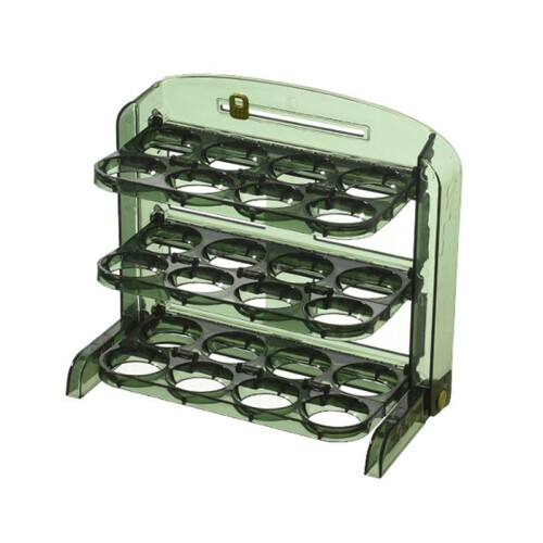 Flippable Egg Holder for Refrigerator,3 Layer Egg Storage Container for Fridge Side Door,Foldable Egg Tray 1