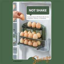 Flippable Egg Holder for Refrigerator,3 Layer Egg Storage Container for Fridge Side Door,Foldable Egg Tray