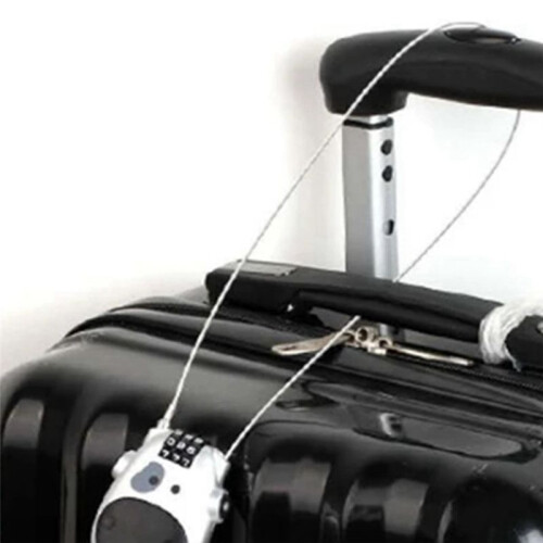 Telescopic Coded Lock Cartoon Cow Lock with Retractable Steel Cable Steel Cable Password Lock Accessory 2