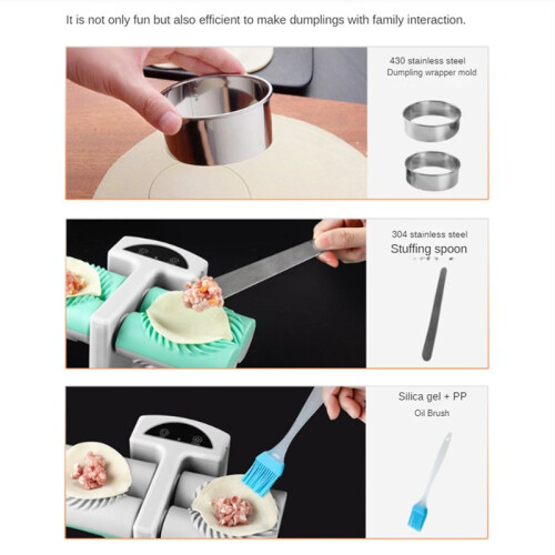 Automatic Dumpling Mold Double  Electric Dumplings Machine Home Pressing Dumpling Ravioli Skin Maker for Kitchen 1