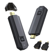 Transmissor e Receptor Sem Fio Compatível com 1080P, Transmissor de Áudio para Reunião, Laptop, TV, Projetor, Monitor, Câmera