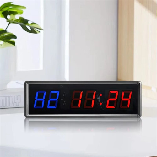 Portable Gym Timer Count Down/ Clock Remote Control Digital Timer Multifunctional Fitness Timer Clock for Boxing (US)