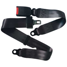 Adjustable 2-Point Seat Belt Kit for Bus & Golf Cart, Black