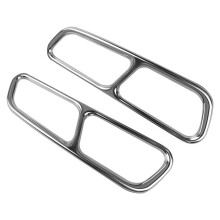 Car Tail Throat Frame Decoration Cover Trim Stainless Exhaust Pipe Exterior Accessories for- A6 C7 2016-2018
