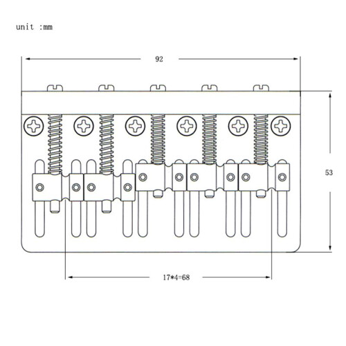 5 String Verdikte Bas Zadel Brug Pull String Plaat voor 5 String Elektrische Bas Gitaar Accessoires Zilver 2