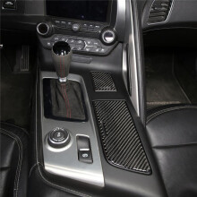 Auto Soft Carbon Fiber Center Control GeträNkehalter Panel Aufkleber Cover Trim Aufkleber für Corvette C7 2014-2019