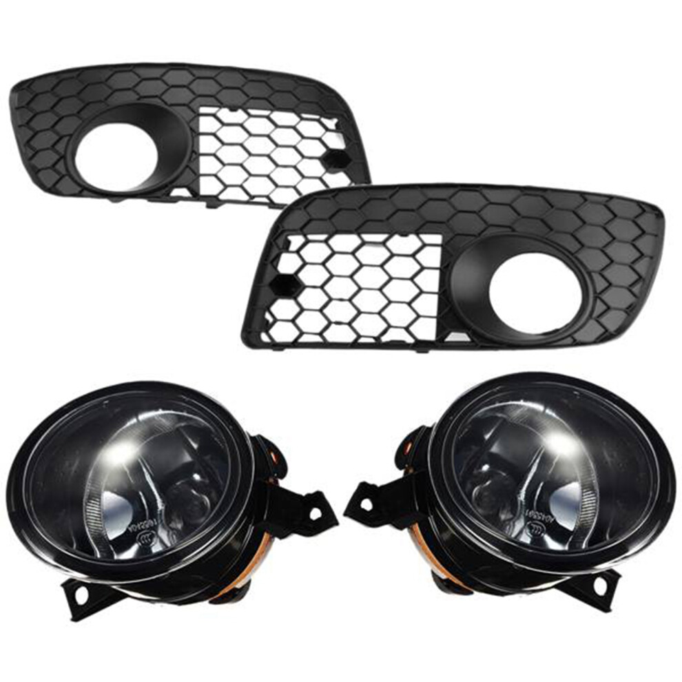 1Set Fog Foglamps With Cover Honeycomb Mesh Grilles For Mk5 Gli 2006-2009 Light 4712838024726