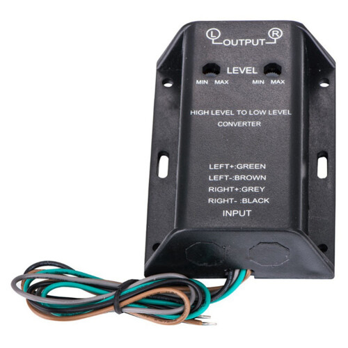 High to Low  Level Adjustable Adapter 2 Channel Speaker to Rca Converter