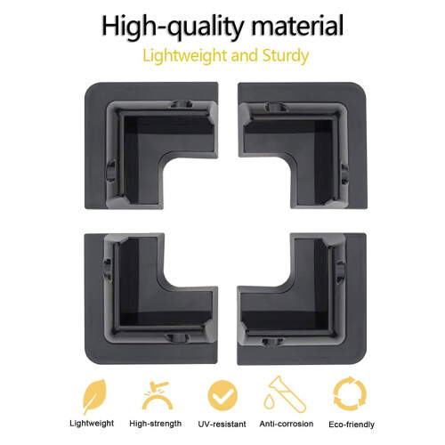 4Pcs RV Solar Panel Mounting Brackets Black Drill-Free Corner Bracket Support for RV Boat Caravans 1