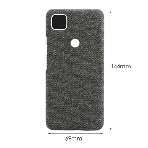 Phone Shell Cloth Pattern Leather Case  Pixel Anti Drop Protective Cover Suitable for  Pixel 4A(Gray) 1