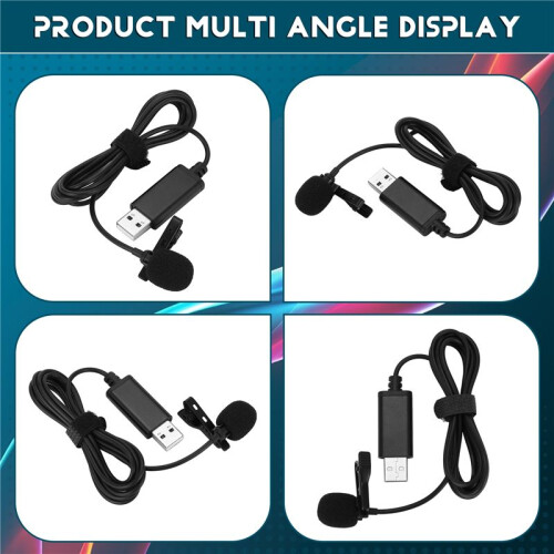Universal USB Microphone Lavalier Microphone Clip- Computer Mic Plug and  Omnidirectional Mic 2