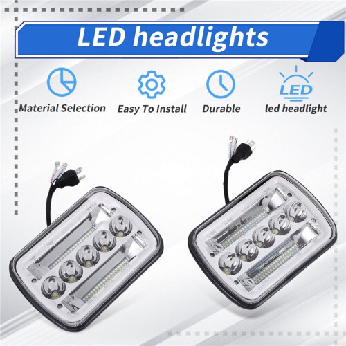1 Par 240 W 5 X 7 Polegadas 7 X 6 Polegadas Farol Led Hi-Lo Feixe Halo Drl para Jipe Cherokee  Xj Yj 2