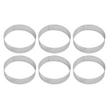 6 Pack Rvs Taart Ringen, Hittebestendige Geperforeerde Cake Mousse Ring, Cake Ring Mold, Ronde Taart Bakken Tools