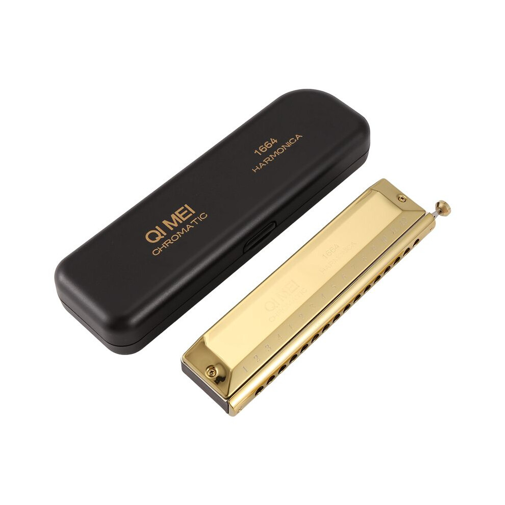 MEI Chromatic Harmonica 16 Hole 64 Tone Mouth Organ Instrumentos Key of C Professional Musical Instruments