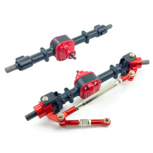 Eje Completo Delantero y Trasero de Coche Rc para Mn D90 D91 D96 D99S Mn90 Mn96 Mn99 Mn99S 1/12 Piezas de ActualizacióN de Coche Rc, Negro