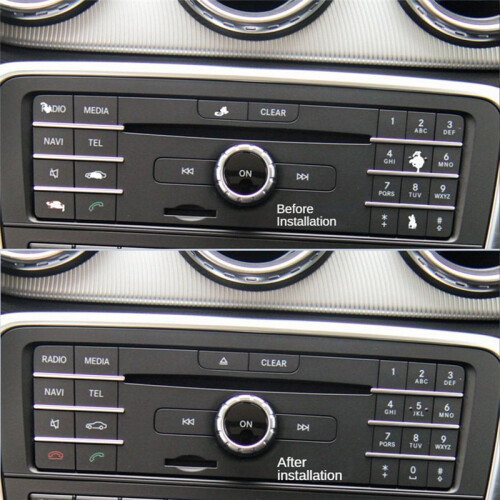 Car Center Console CD Panel Multimedia Button Stickers for   CLS W218 2014-2017 GLA X156 2013-2016 2