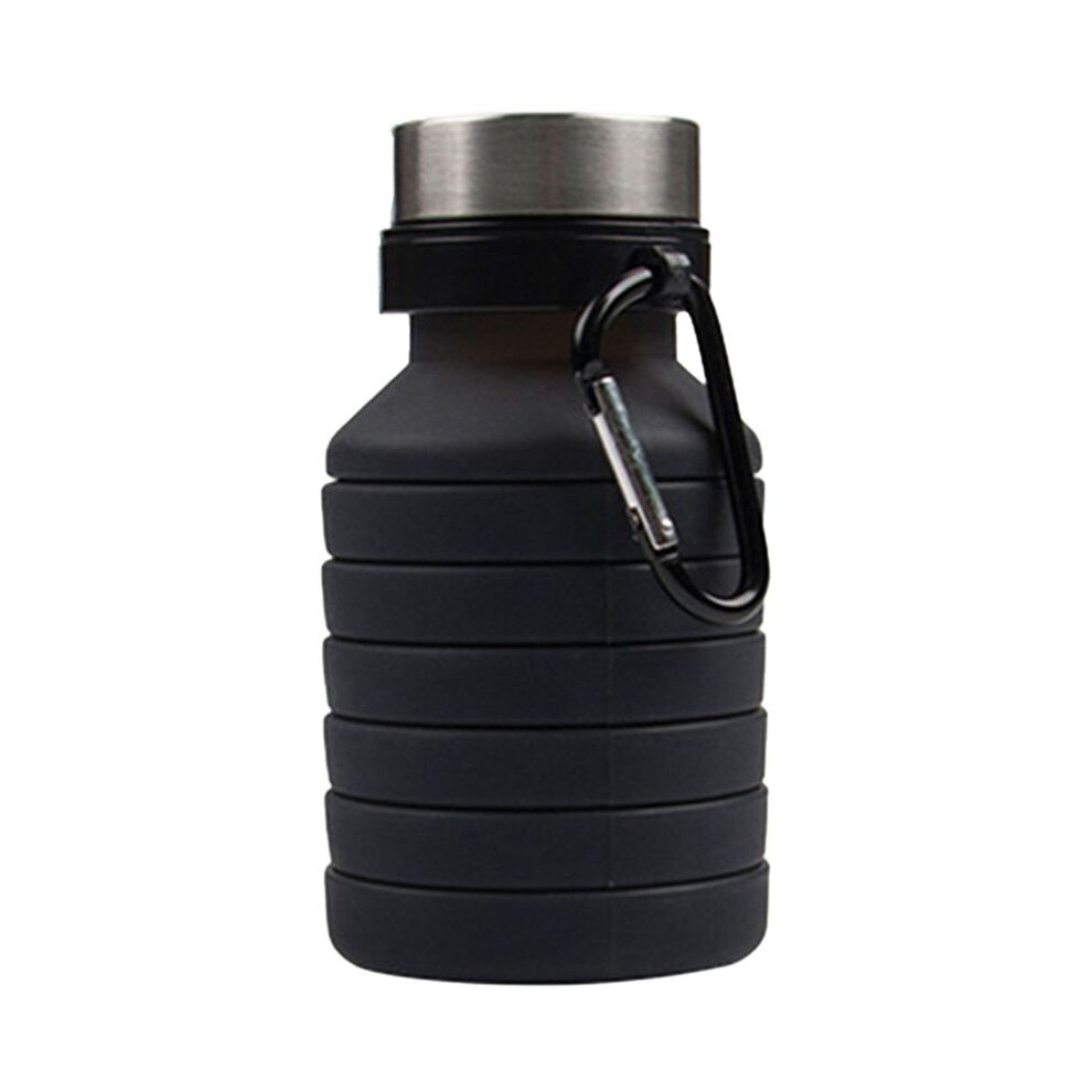 550Ml Folding Cup Sports Travel Mug Foldable Collapsible Telescopic Silicone Water Bottle Outdoor Water Cups, Black 6034240169191