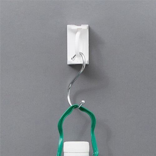 10Pcs Curtain Rod Holder Clamp Hooks Self Adhesive Clothes Rail Bracket 360 Rotation Triangle Ring Adjustable Hooks 1