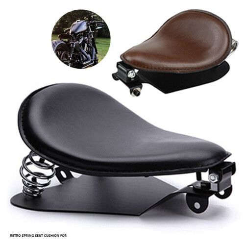 YY-184 Motorcycle Modification Accessories Retro Modified Cushion  Bag Retro Spring Leather  Cushion Brown 2