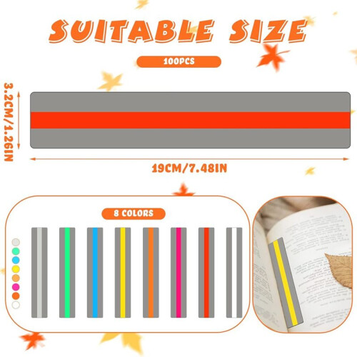 100 Pack Back to School Guided Reading Strips  Reader Highlight Strips Overlay Highlight Bookmarks Help for Student 2