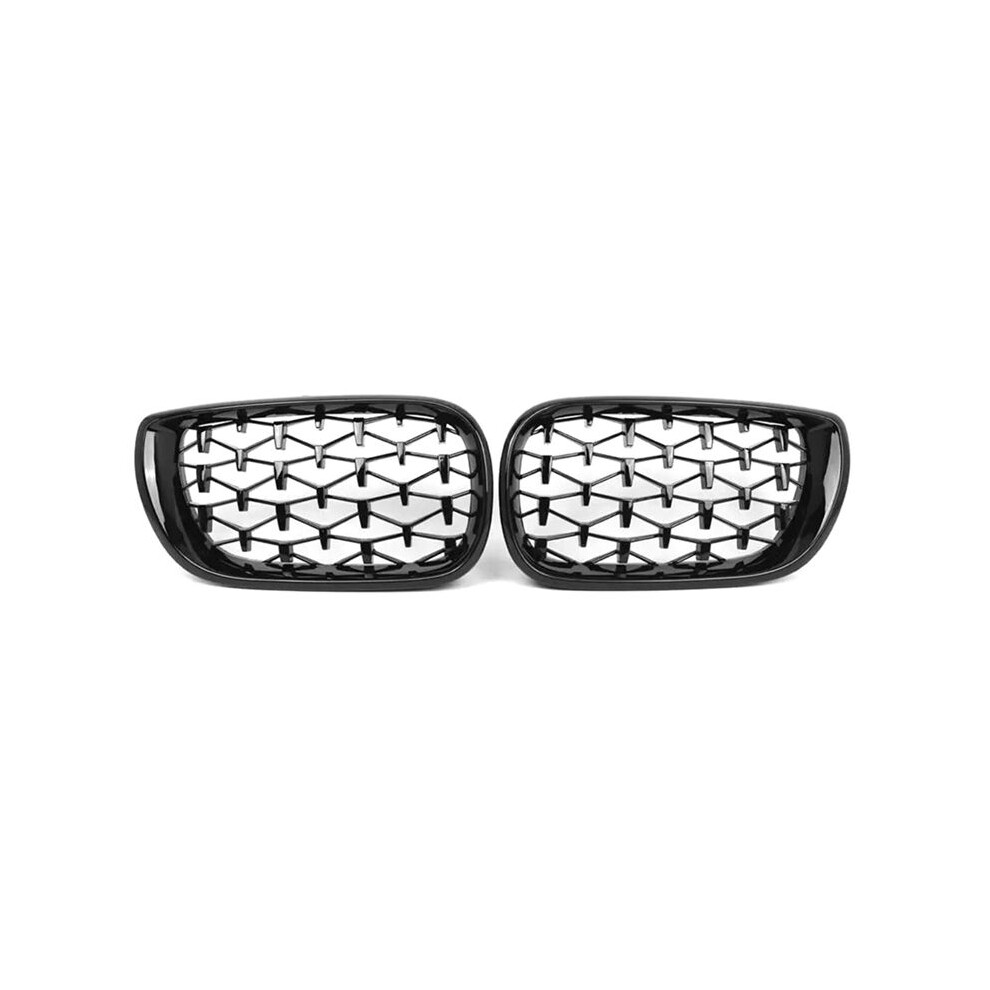 Car Diamond Gloss Front Grill Kidney Grille For E46 4-Door Sedan 2002-2005 Black 4713943004467