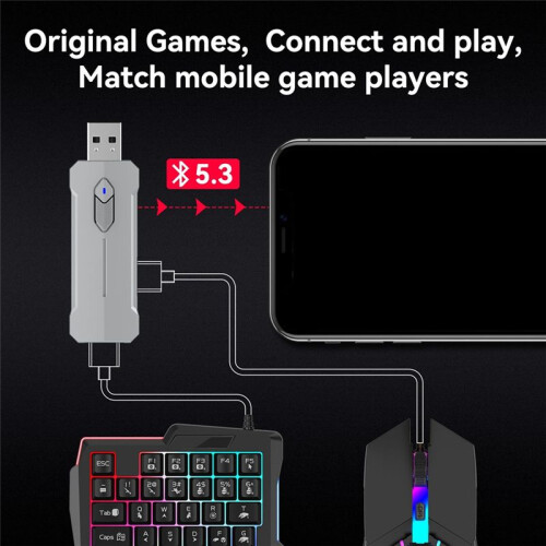 X8 Pro Mobile Game Converter Keyboard and Mouse Console Controller Converter Adapter Support Android Phones  OS 2