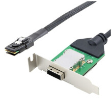 Internal HD SAS SFF-8087 Host to SAS HD SFF-8088 Female with Low Bracket Connect to Hard Drive Adapter Cable 1M