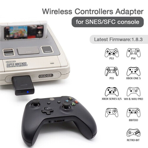 Kabelloser Gamecontroller-Adapter für SNES SFC-Konsole für PS4 PS5  Pro    One S Controller 2
