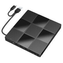 Lecteur Optique Externe Multifonction 7 en 1 USB pour Ordinateur, Lecteur DVD, Ordinateur Portable, Enregistreur Externe Ultra Fin