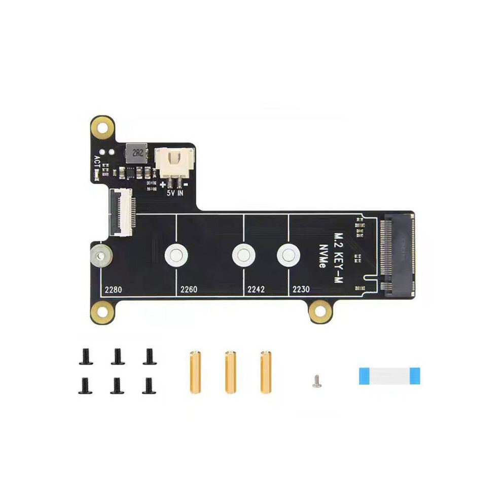 X1001 M.2 Nvme Ssd Expansion Board For Raspberry Pi 5 Pcie To M.2 Nvme Ssd 2280 2242 2230 Adapter 6032723106473