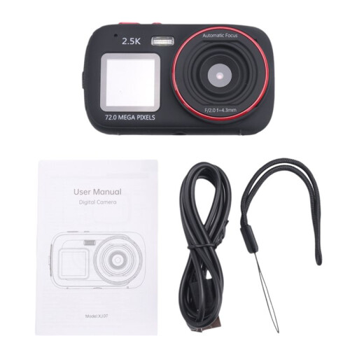 Digital Camera 16x Zoom Dual Screen 72MP HD Camera with MP3 Player Function Auto Focus Camera for Kids Black 1