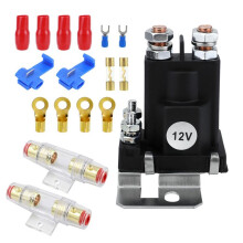 12 V Startrelais mit Großem Strom, 500 A, mit 100 A Sicherungshalter-Kit, Kontakt-Schnellschalter-Sicherung für Auto, Wohnmobil, Yacht, Rasenmäher