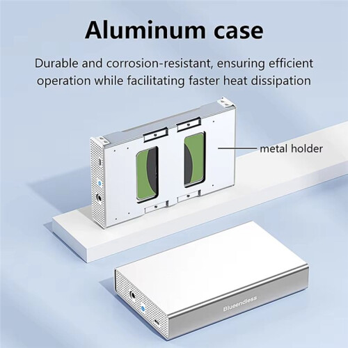 Blueendless Sas Hard Drive Enclosure USB C para 2,5/3,5 Polegadas SAS/ Suporte Máx. 20 GB Disco Externo Hdd Case Plug EUA 2