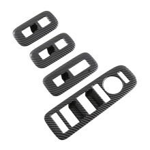 For  Santa Fe MX5 2024 LHD Carbon Fiber Car Window Lift  Buttons Cover Trim Accessories