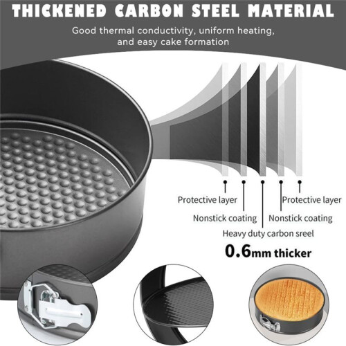 3Pcs Springform Cake Pan Non-Stick Cheese Cake Pan, Removable Bottom Leakproof Cake Pan for Baking Enthusiast 1