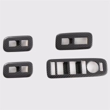 Pour Santa Fe MX5 2024 LHD Boutons de Commutation de Lève-Vitre de Voiture en Fibre de Carbone Accessoires de Garniture de Couverture