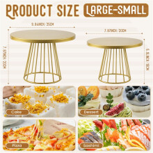 2 Stuks Metalen Taartstandaarden, 8/10 Inch Pijlerstijl Cupcake Displaystandaard Dessertbakje Taartplaten voor Bakvormen, Bruiloft, Feest