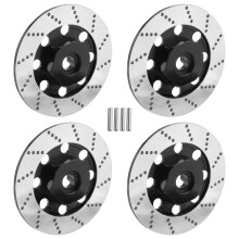 4PCS Metal Brake Disc Wheel Rim Box Metal Hex Adapter 12mm for 1/10 Sakura D4 -Road Racing RC Car Parts,Black