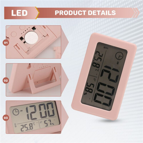 LED Digital Clock Electronic Digital Screen Desktop Clock for Home Office Backlight Snooze Data Calendar Clocks - 2