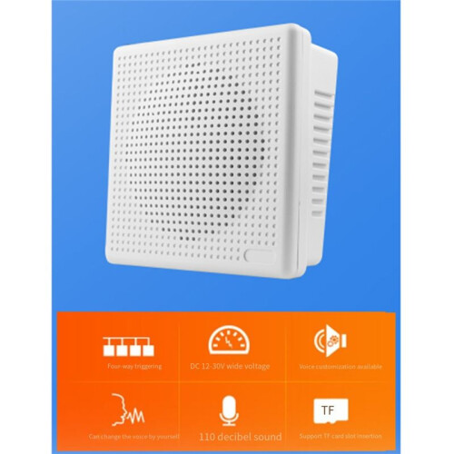 Triggerable Audio Player with 4 Input Channels Programmable 4 Button Triggered MP3 Player Wall Mount Speaker 2