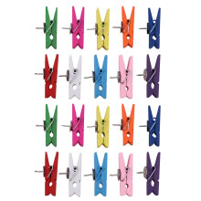 Push Pins with Wooden Clips Pushpins Tacks Thumbtacks,  Paper Clips with Pins for Cork Boards Notes Photos Wall and  for Offices Home