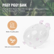 Pig Piggy Bank Money Boxes Coin Saving Box Cute Transparent Glass Souvenir Birthday Gift For Children Kids-