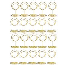 20 Stuks  Plaatskaarthouders, 2 Inch Schattige Tafelnummerhouders, Stijlvolle Tafelkaarthouder Tafelfotostandaards, Elegante Draadfotohouder
