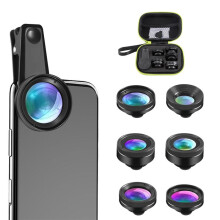 APEXEL New 6In1 Kit Camera Lens Photographer Mobile Phone Lenses Kit Macro Wide Angle Fish Eye CPL Filter for Mi9