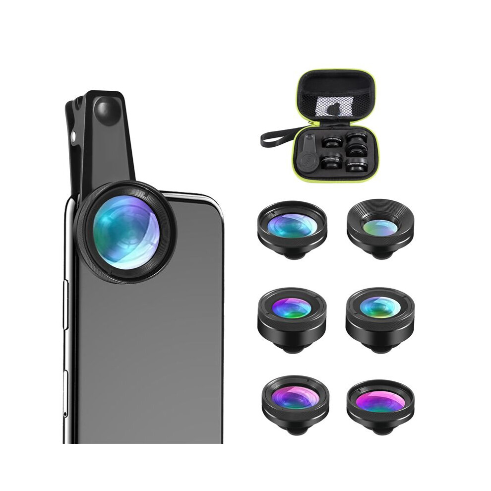 Apexel New 6In1 Kit Camera Lens Photographer Mobile Phone Lenses Kit Macro Wide Angle Fish Eye Cpl Filter For Mi9 4712225238446