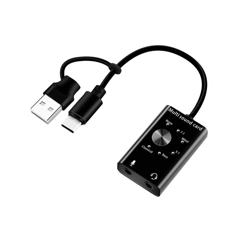 External Sound Card Usb2.0 Type C Stereo Microphone Adapter Professional Converter For Laptop Headset Pc Speaker 6031951793271