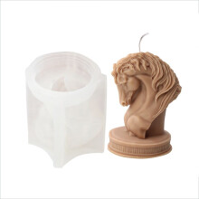 EstáTua de CabeçA de Cavalo Vela Molde de Silicone Busto EquitaçãO Escultura Arte Estatueta Animal Poney Molde de Vela